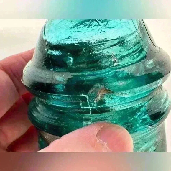 Hemingray No 12 Vintage Glass Electrical Insulator Green/Blue Patent May 2 1892 - Picture 5 of 6